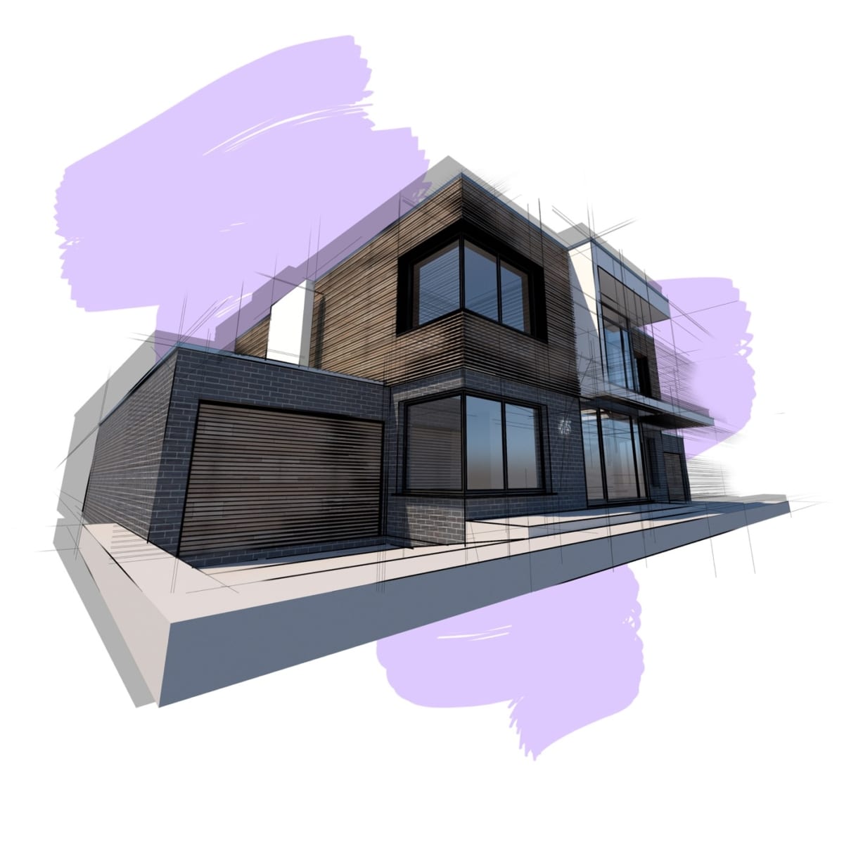 Concept visual of new build dwelling house