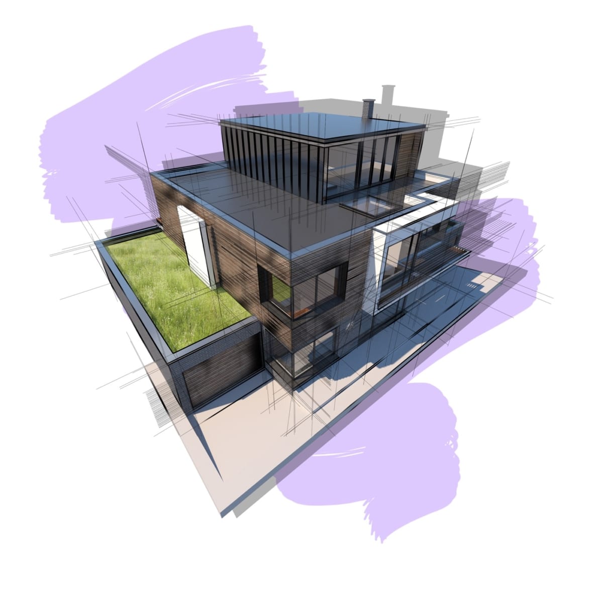 Concept visual of new build dwelling house